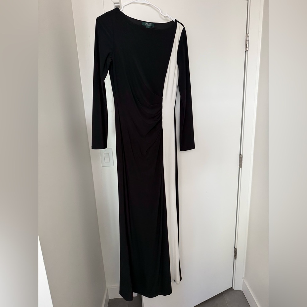 Ralph Lauren Black and White Long Sleeve Dress - Picture 3 of 6